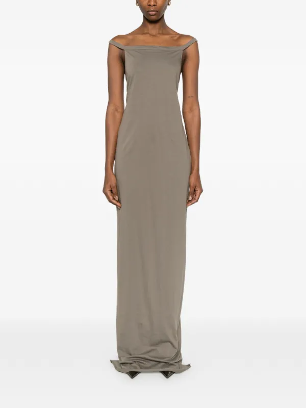 rick owens maxi dress Rick Owens Silk Draped Maxi Dress In Black - 34% Off