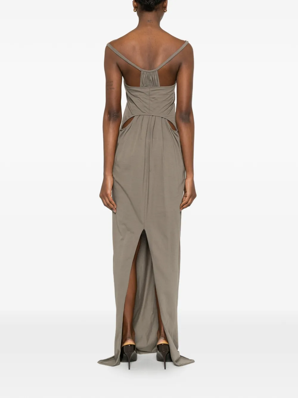 Rick Owens Temple Gown maxi-jurk met spaghettibandjes Grijs