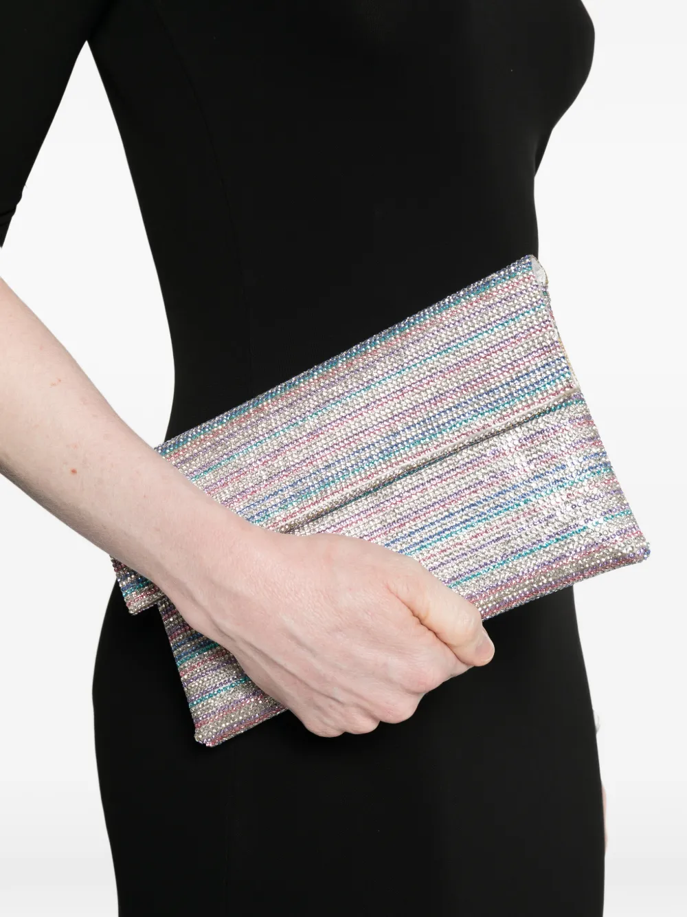  Twenty Fourhaitch Nyalis Embellished Clutch Bag - Silver 