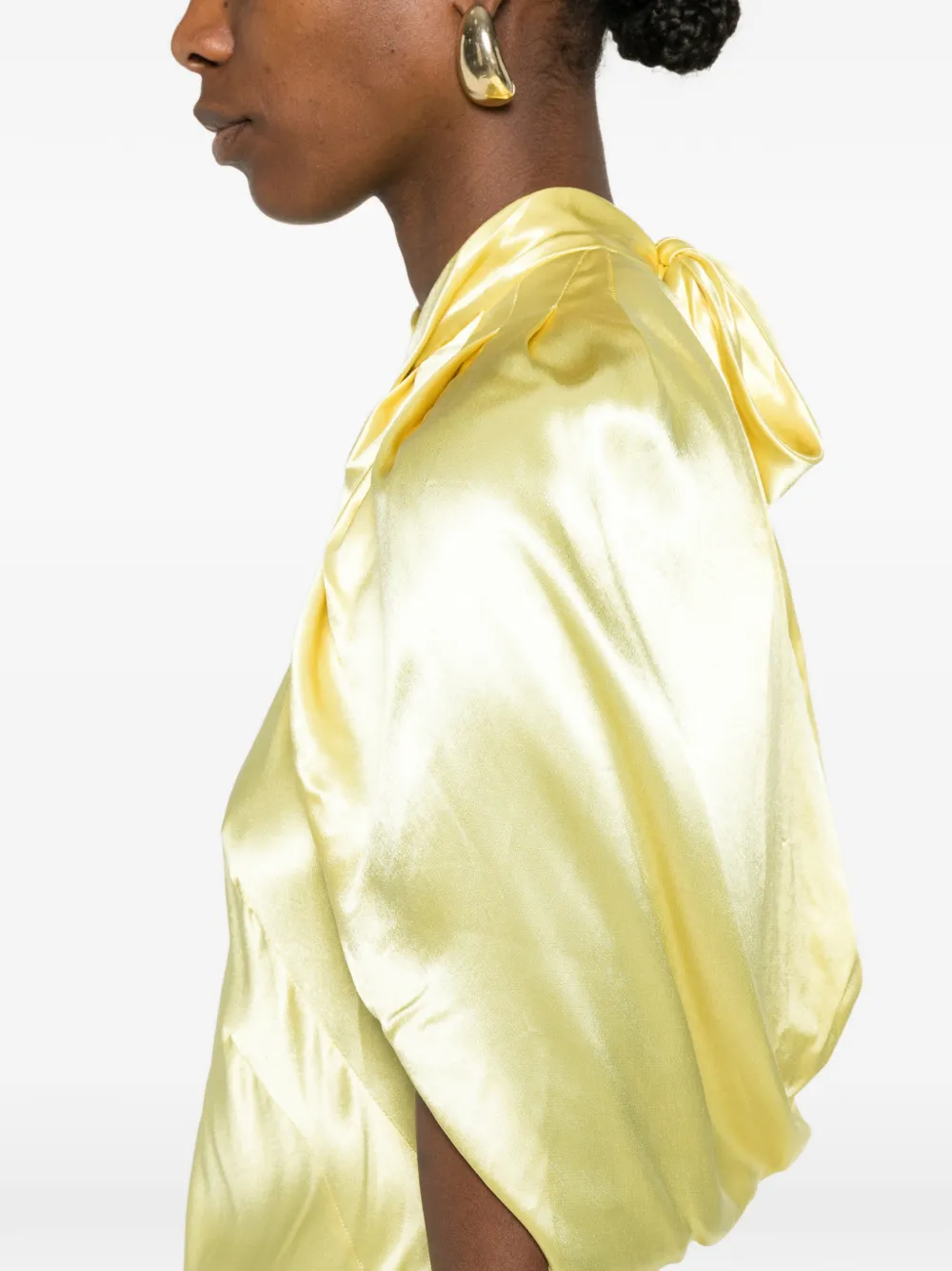 Alberta Ferretti Maxi-jurk met ruches Geel