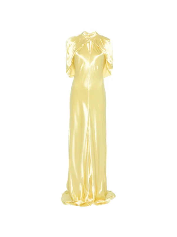 alberta ferretti gold dress Alberta Ferretti Silk Lace Dress