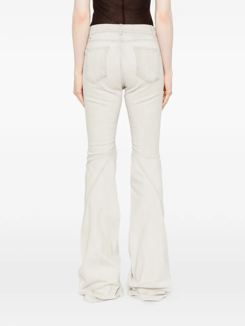 Rick Owens DRKSHDW Bias flared jeans met rits Beige