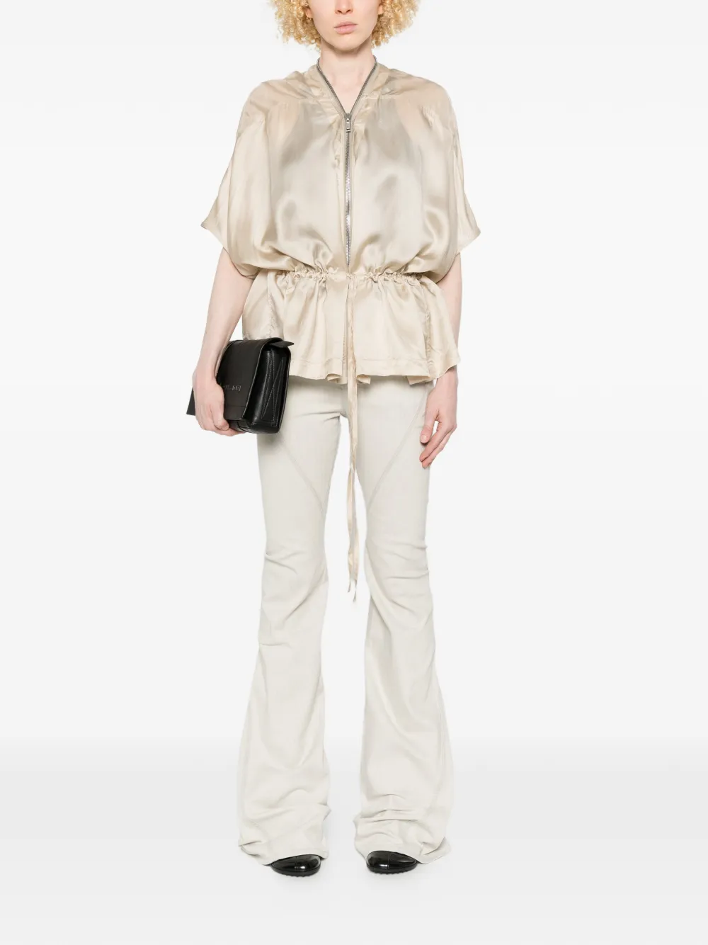  Rick Owens Drkshdw Bias Zip-up Flared Jeans - Neutrals 