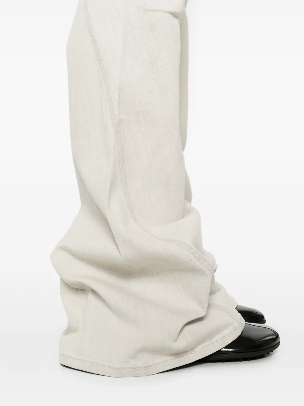 Rick Owens DRKSHDW Bias flared jeans met rits Beige