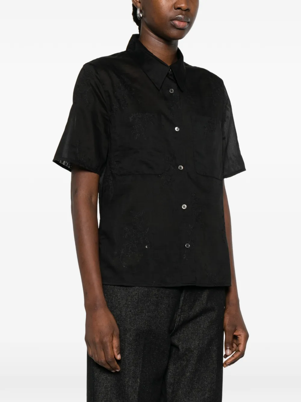  Our Legacy X-ray Floral Pocket Shirt - Black 