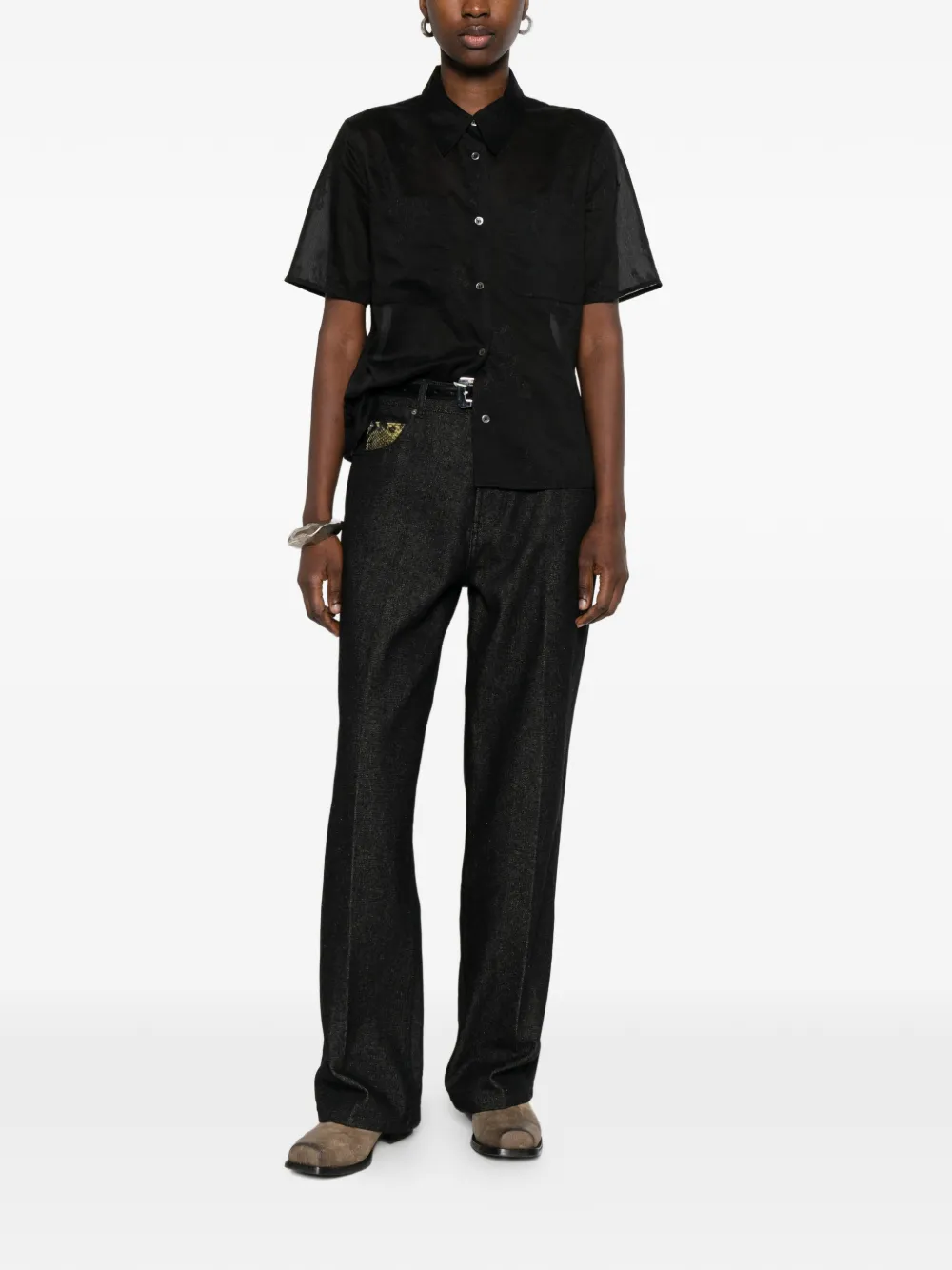  Our Legacy X-ray Floral Pocket Shirt - Black 