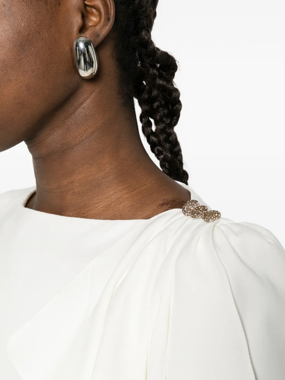 Ruffled Embellished Midi Dress