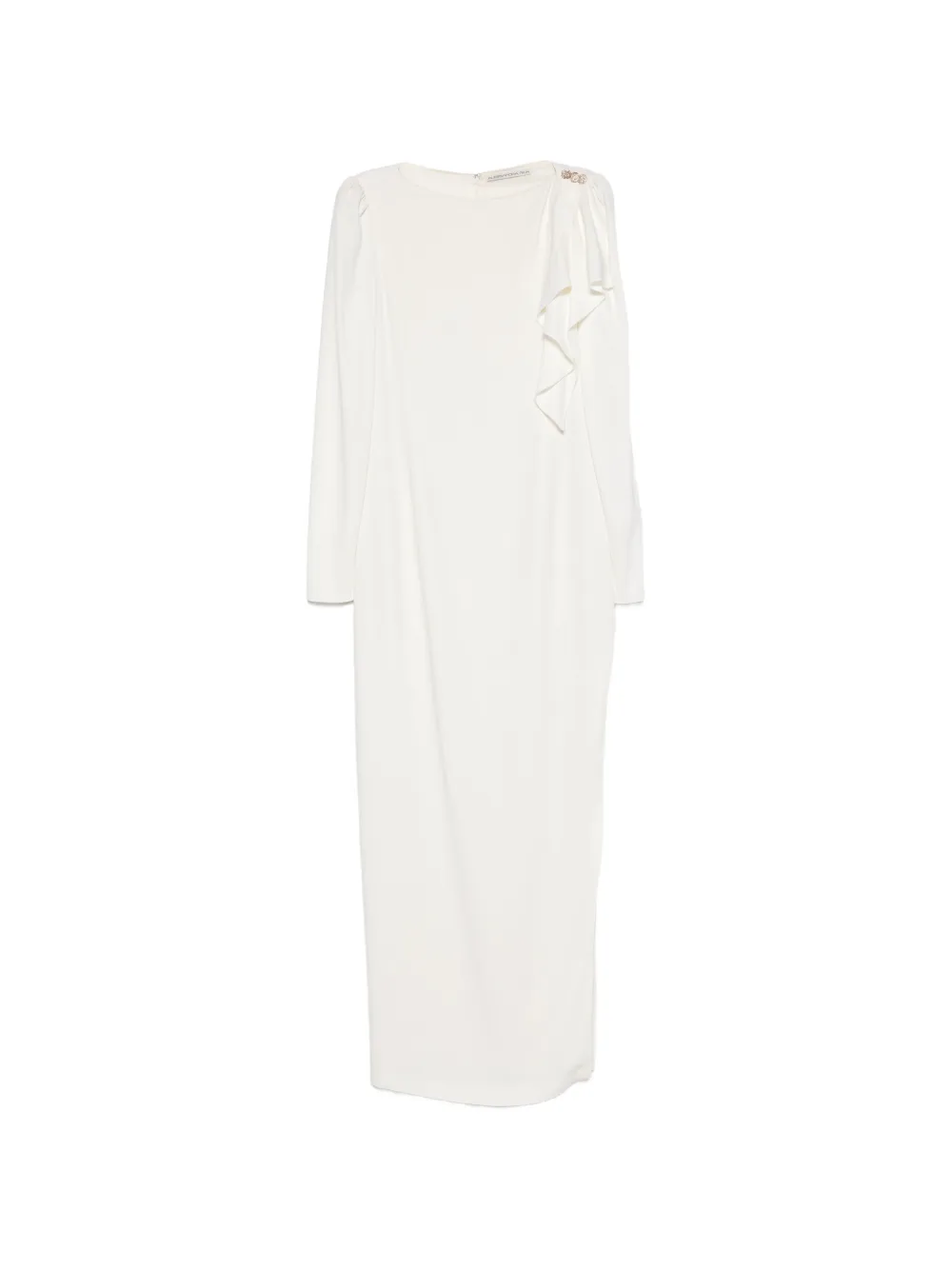 Alessandra Rich ruffled embellished midi dress - White