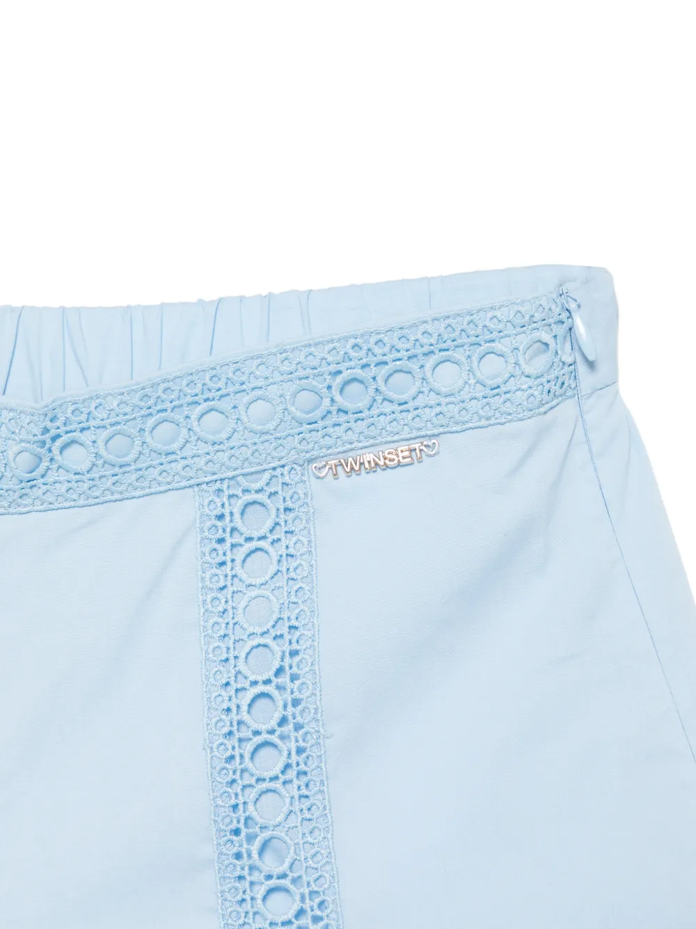  Twinset Kids Embroidered-trim Shorts - Blue 