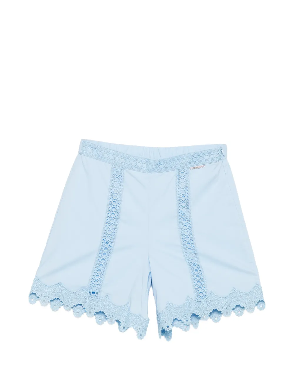 TWINSET Kids embroidered-trim shorts - Blu