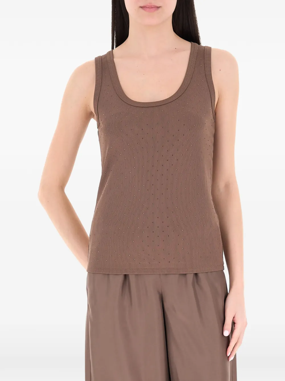 Marella sleeveless embellished tank top - Marrone
