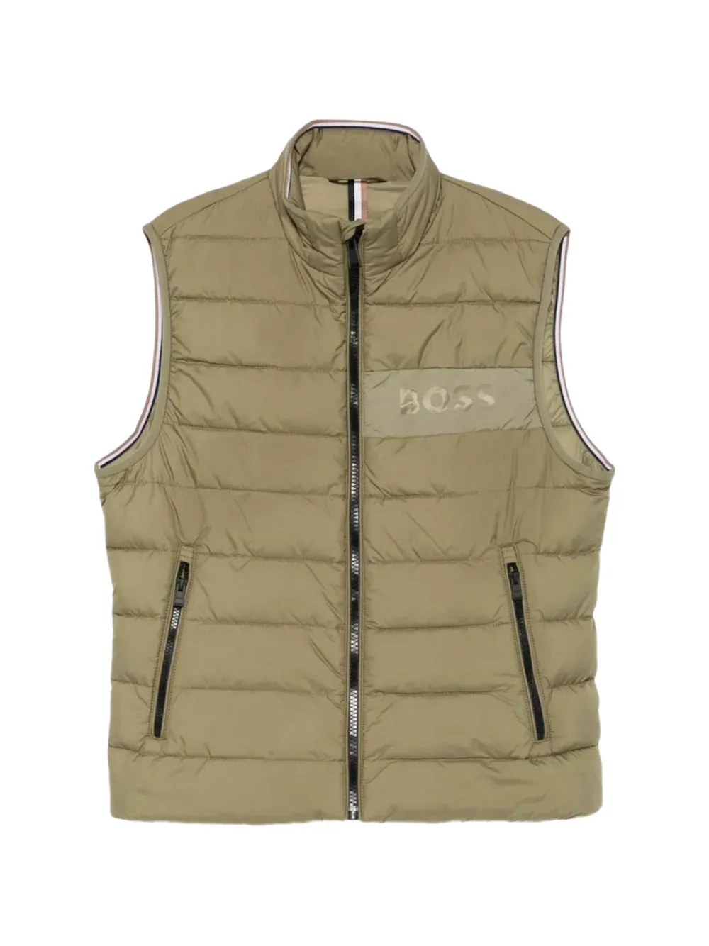 BOSS logo padded gilet - Neutrals