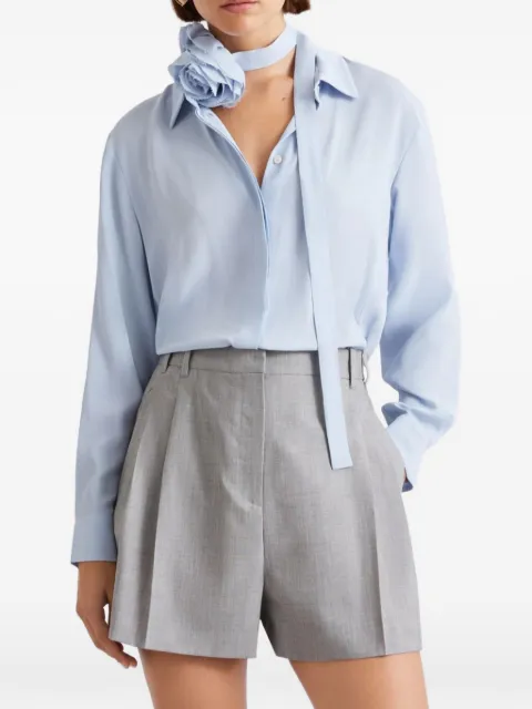Marella flower-appliqué tie-neck shirt