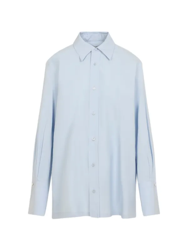 Carven Long-sleeve Collared Shirt in Blue