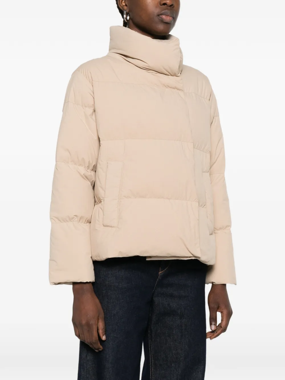  Weekend Max Mara Kaiser Funnel-neck Quilted Jacket - Neutrals 