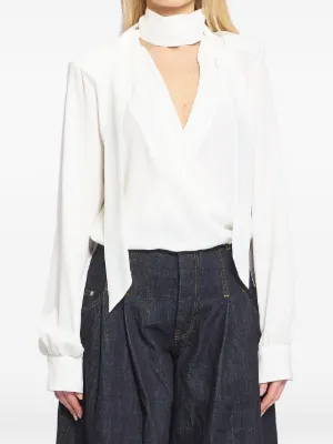Self-Portrait レース ラッフル トップ | ホワイト | FARFETCH JP