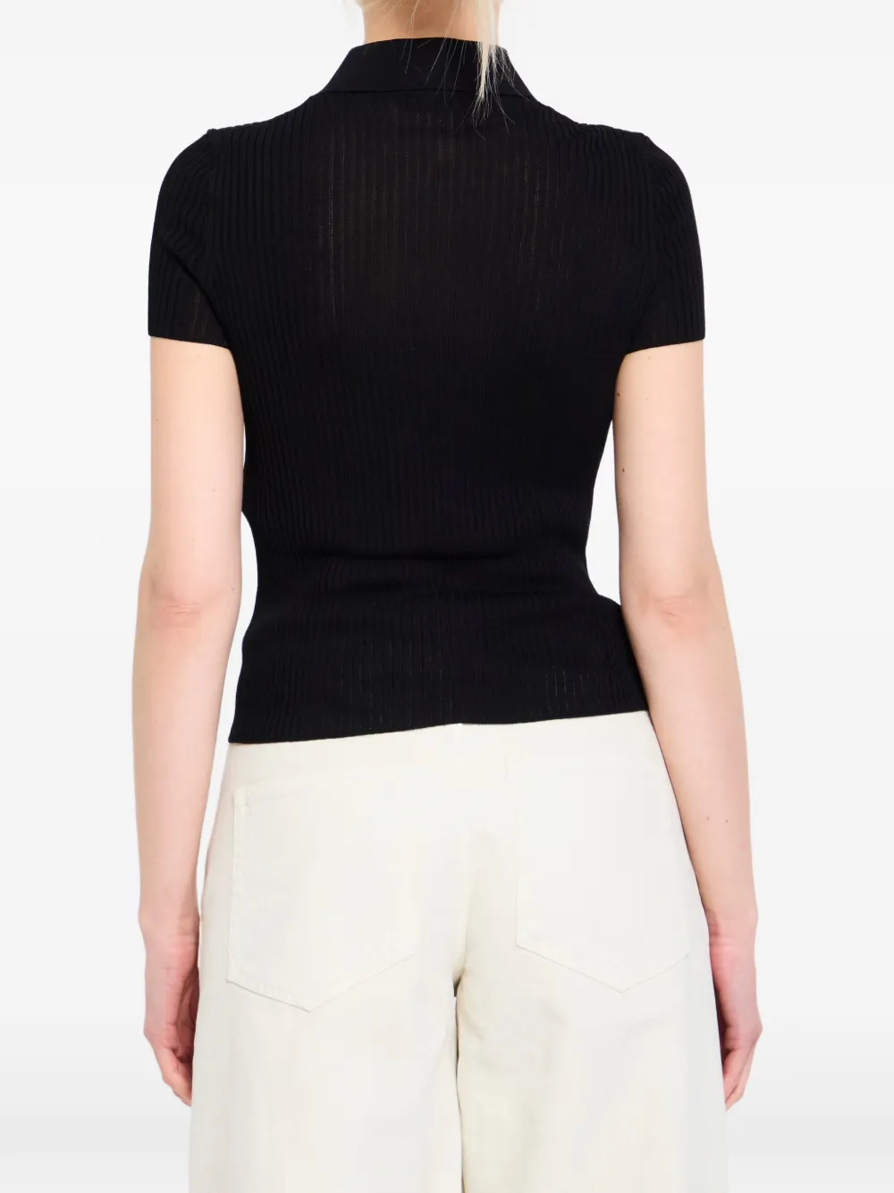 Balenciaga blouse met borduurwerk en korte mouwen Zwart