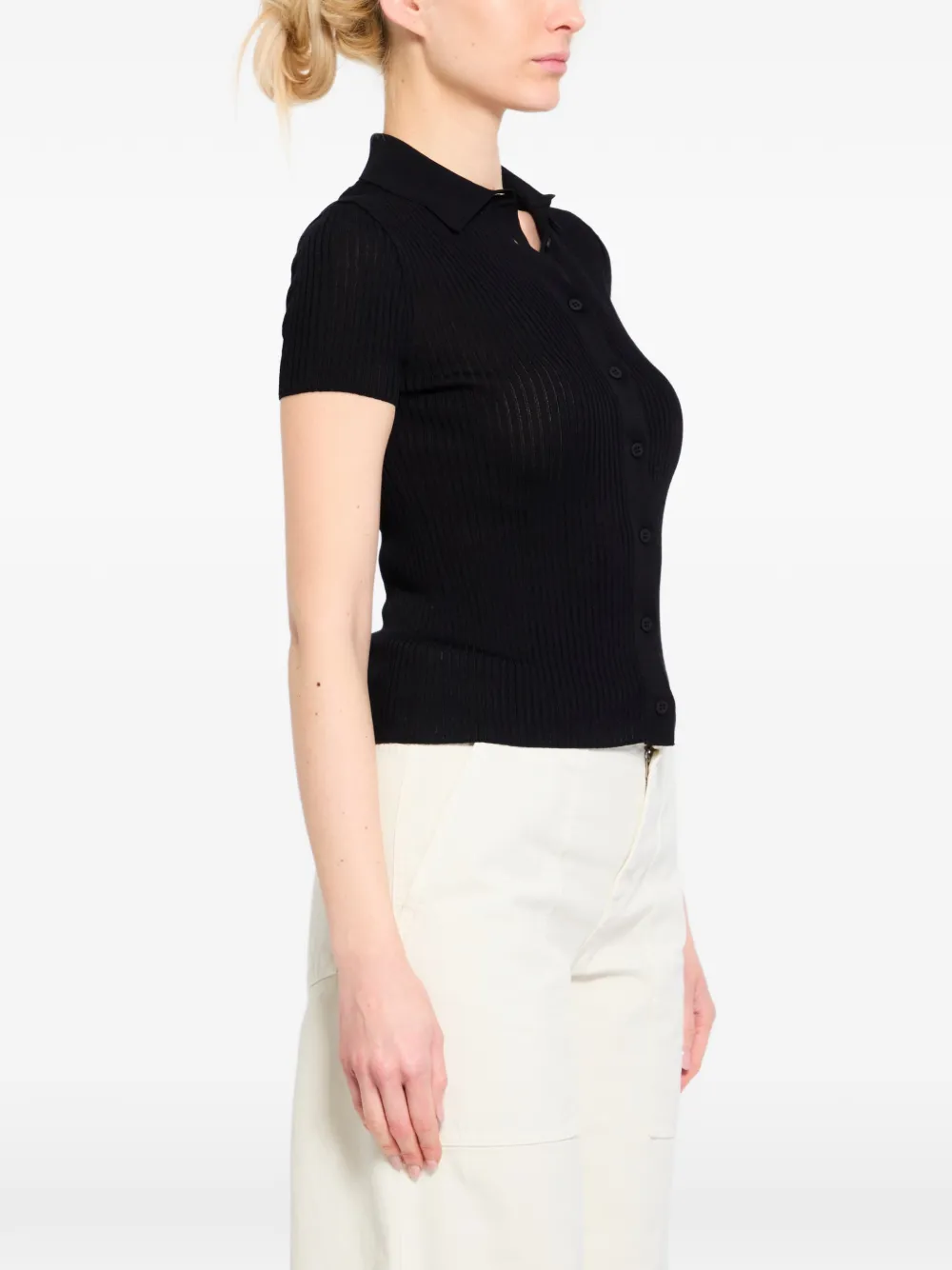 Balenciaga blouse met borduurwerk en korte mouwen Zwart