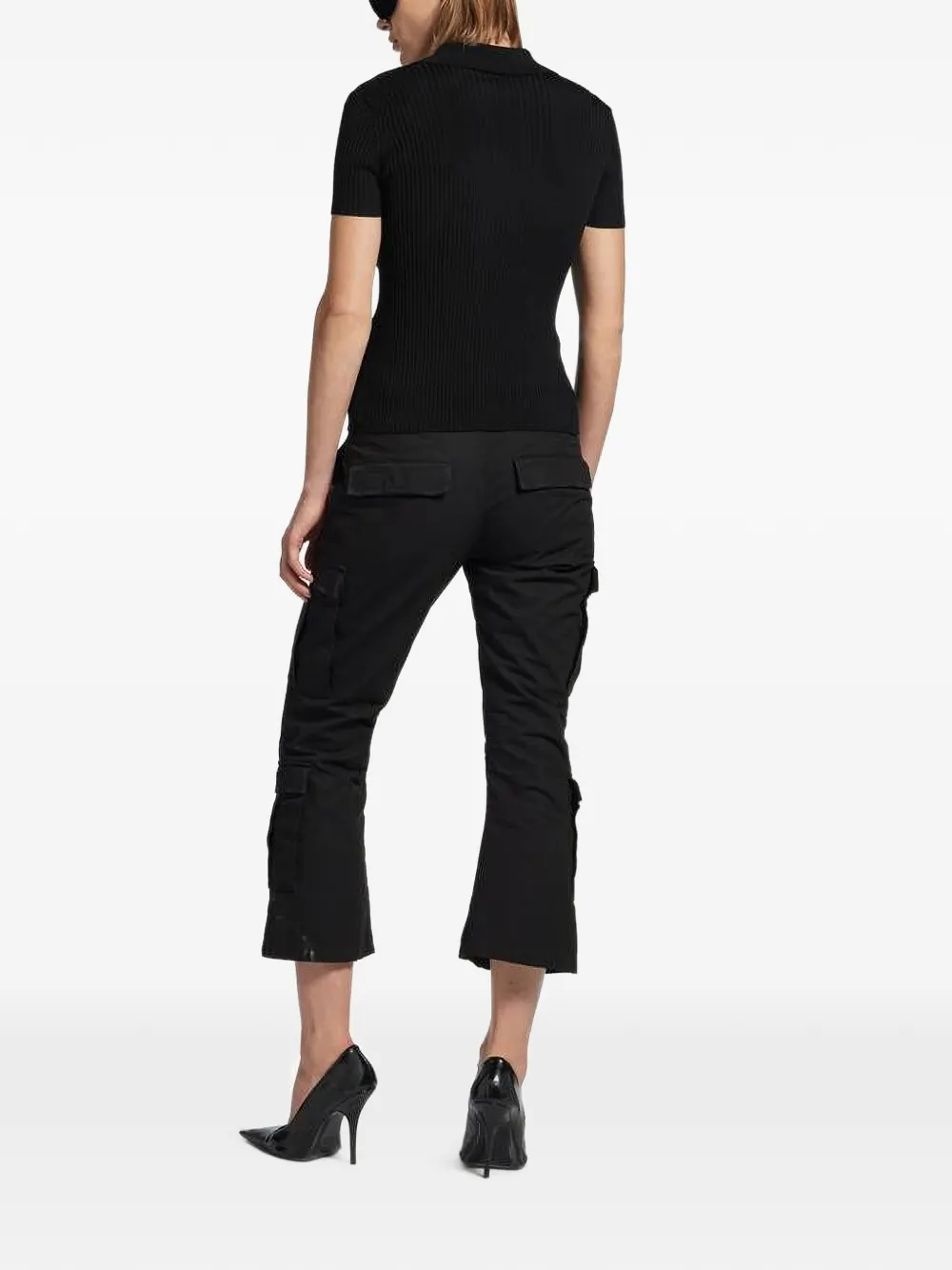 Balenciaga blouse met borduurwerk en korte mouwen Zwart