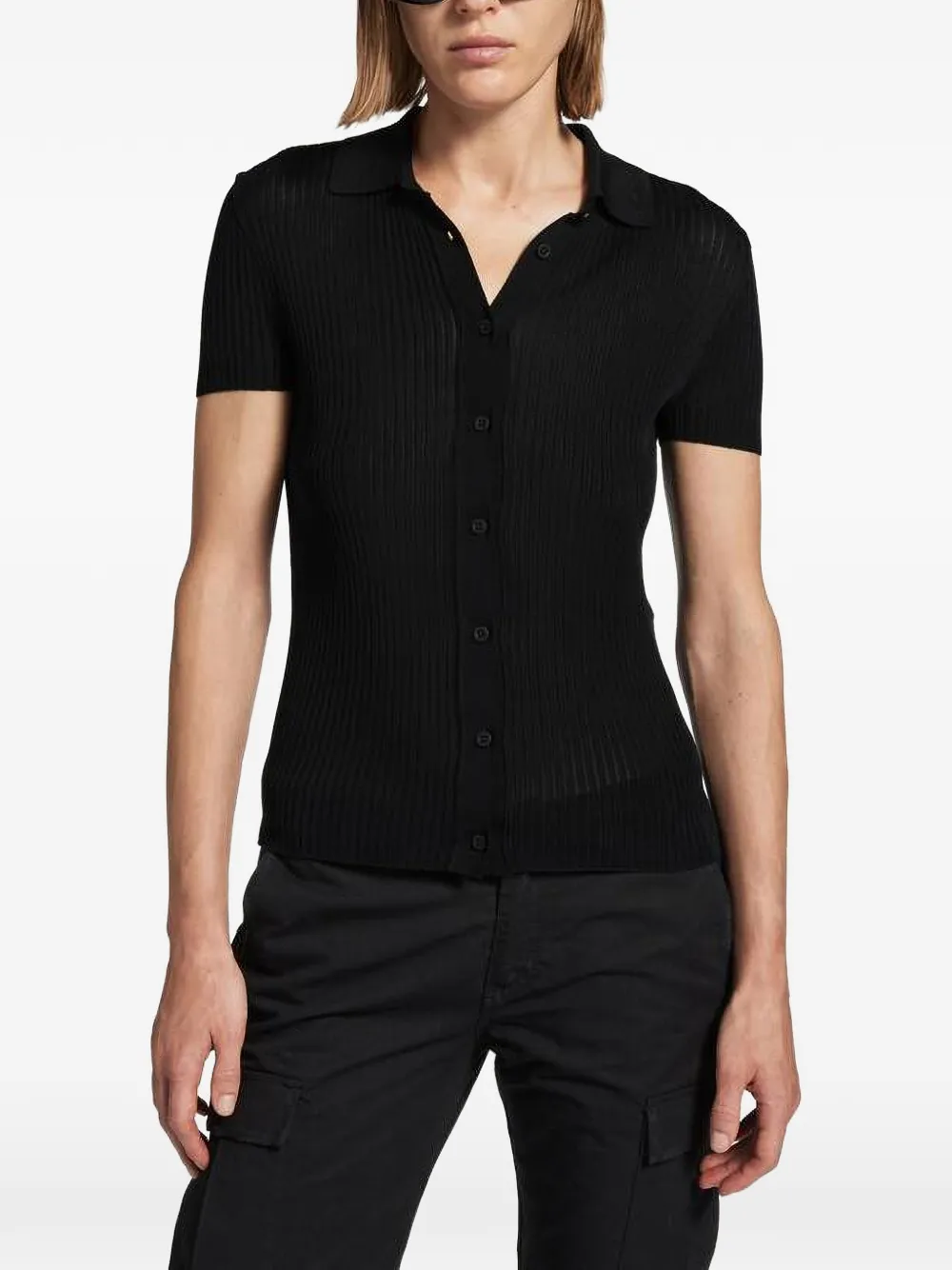 Balenciaga blouse met borduurwerk en korte mouwen Zwart