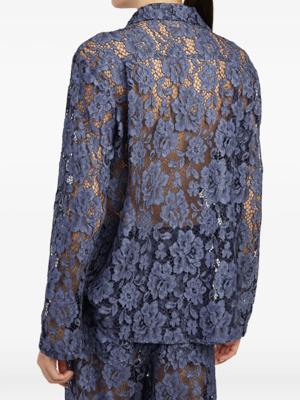 Federica Tosi Kanten blouse Blauw