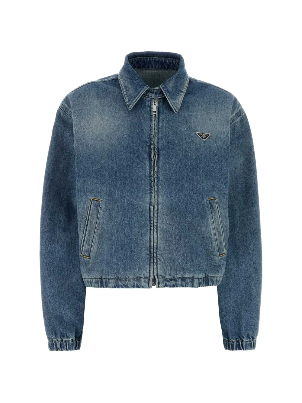Prada zip cotton jacket - Blau