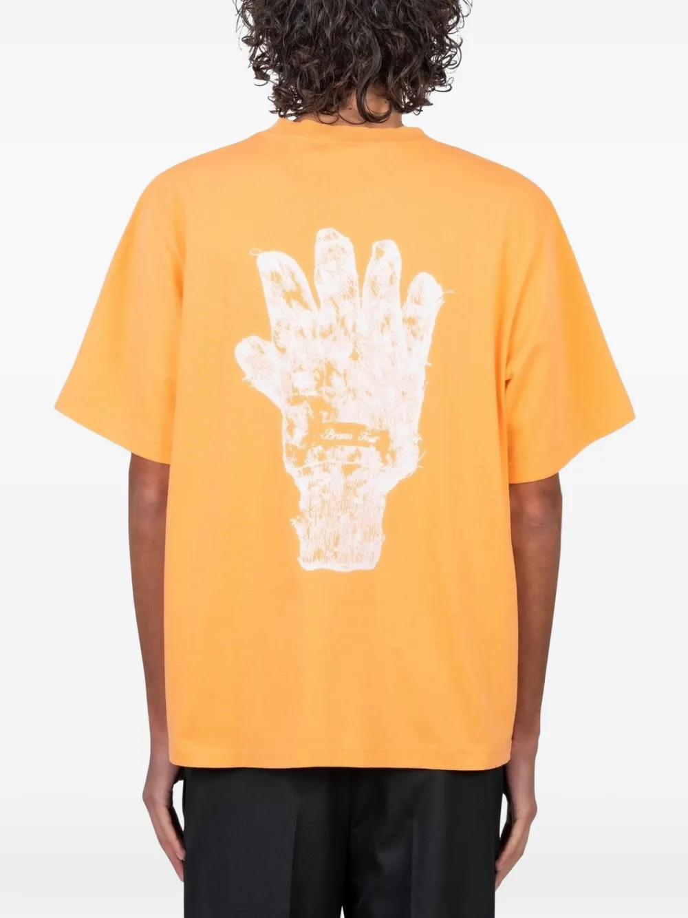 Bram s Fruit T-shirt met grafische handschoenprint Oranje