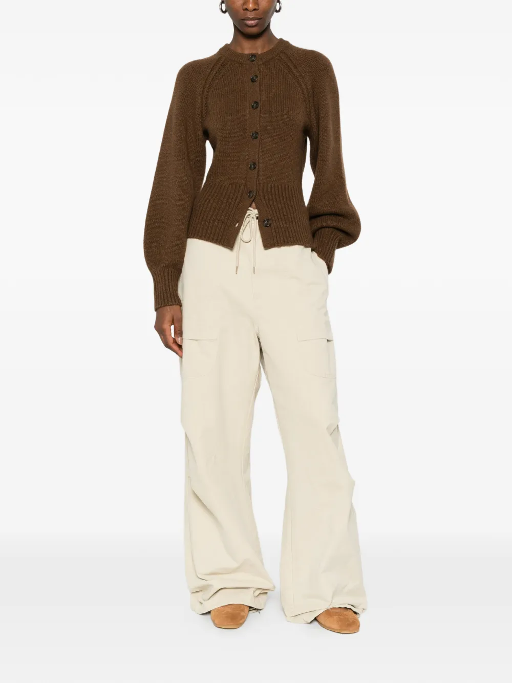 ENTIRE STUDIOS Barren cargo broek met trekkoord Beige