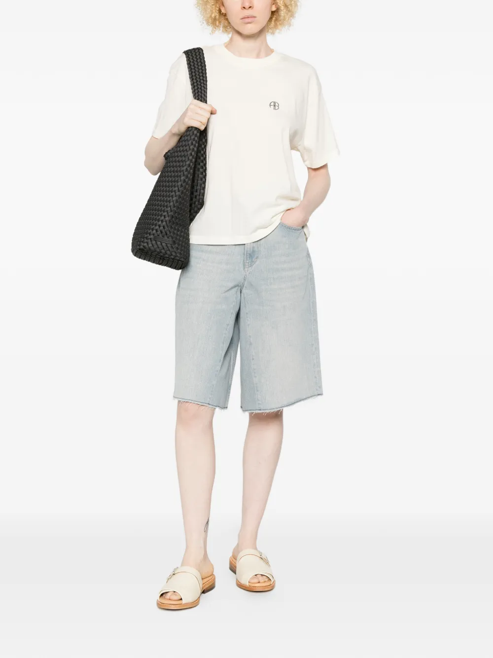 ANINE BING T-shirt met logoprint Beige