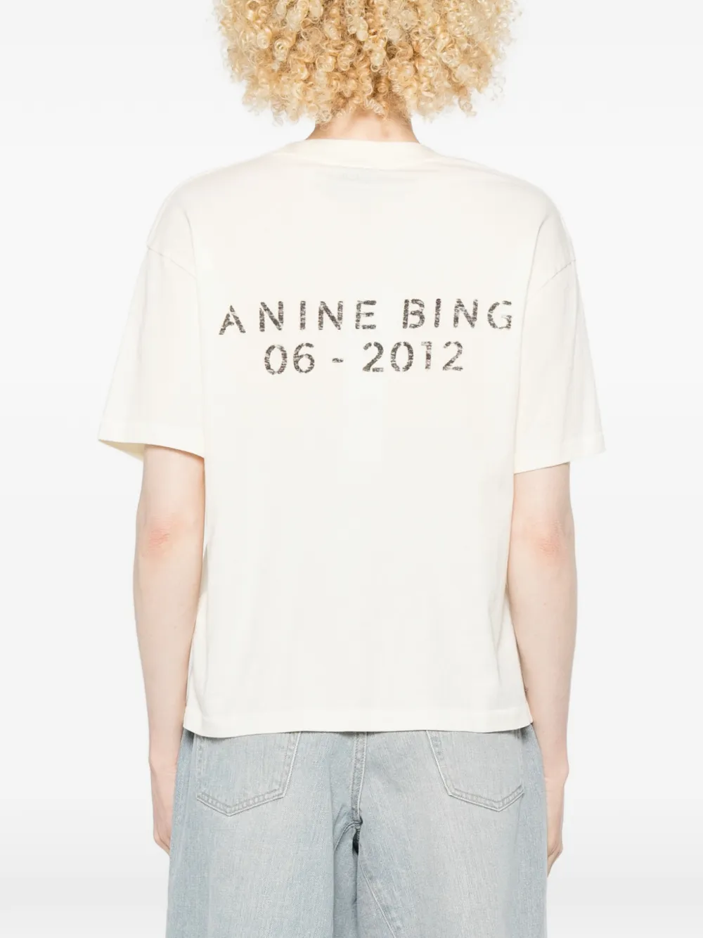 ANINE BING T-shirt met logoprint Beige