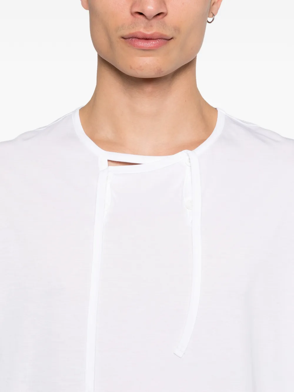 Yohji Yamamoto T-shirt met strikdetail Wit