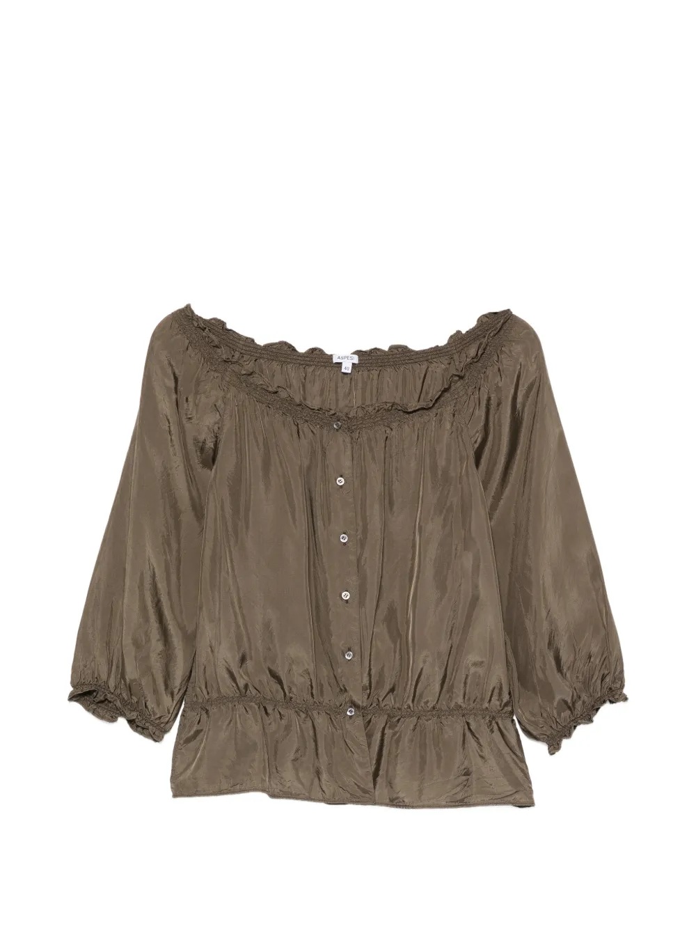 ASPESI ruffled button top - Verde
