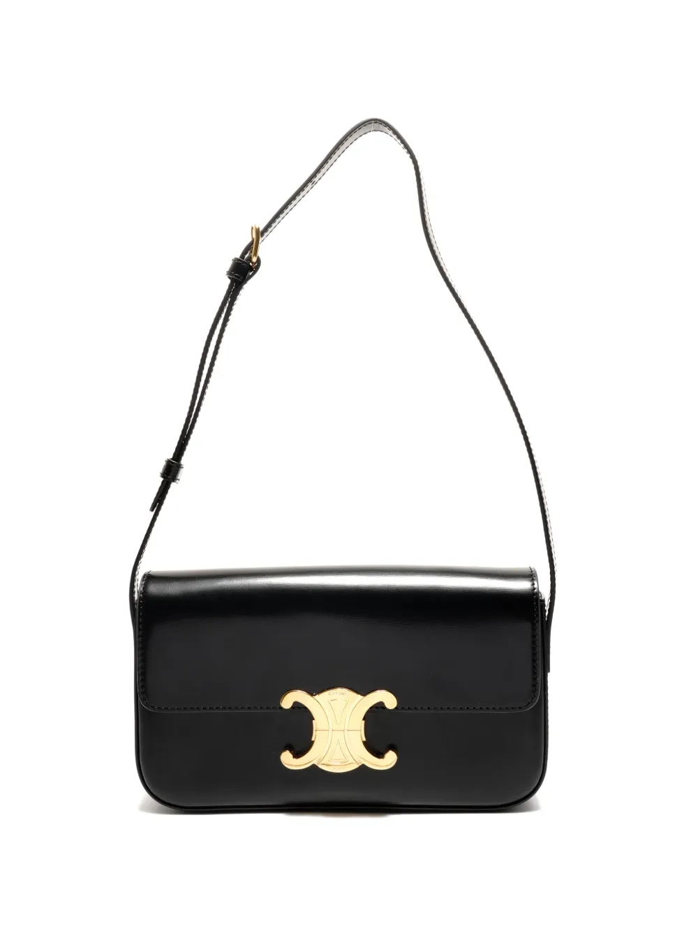 Celine Pre-Owned 2021 Triomphe leather shoulder bag - Nero