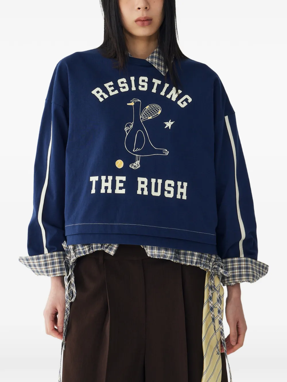  Tomboy Duck-print Sweatshirt - Blue 