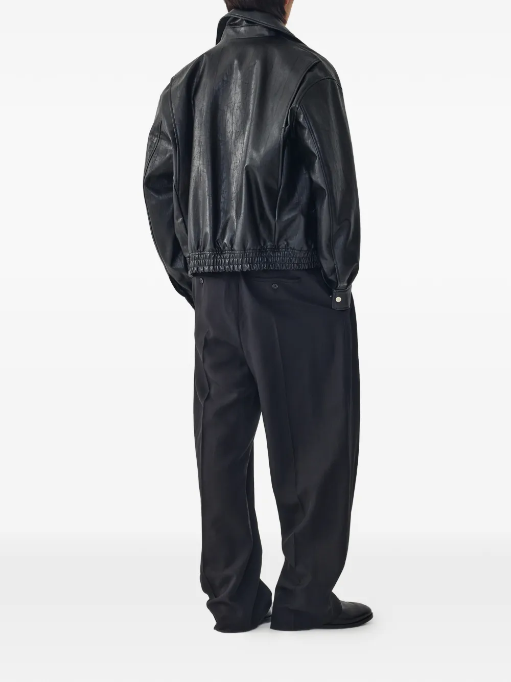  Tomboy Collared Bomber Jacket - Black 