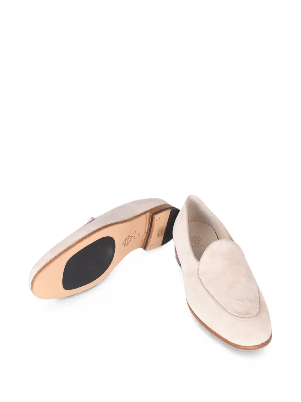 Eleventy suede slip-on loafers Beige