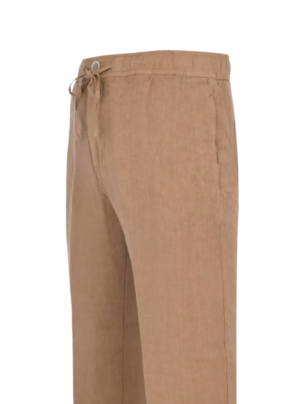 120% Lino Broek met trekkoord Beige