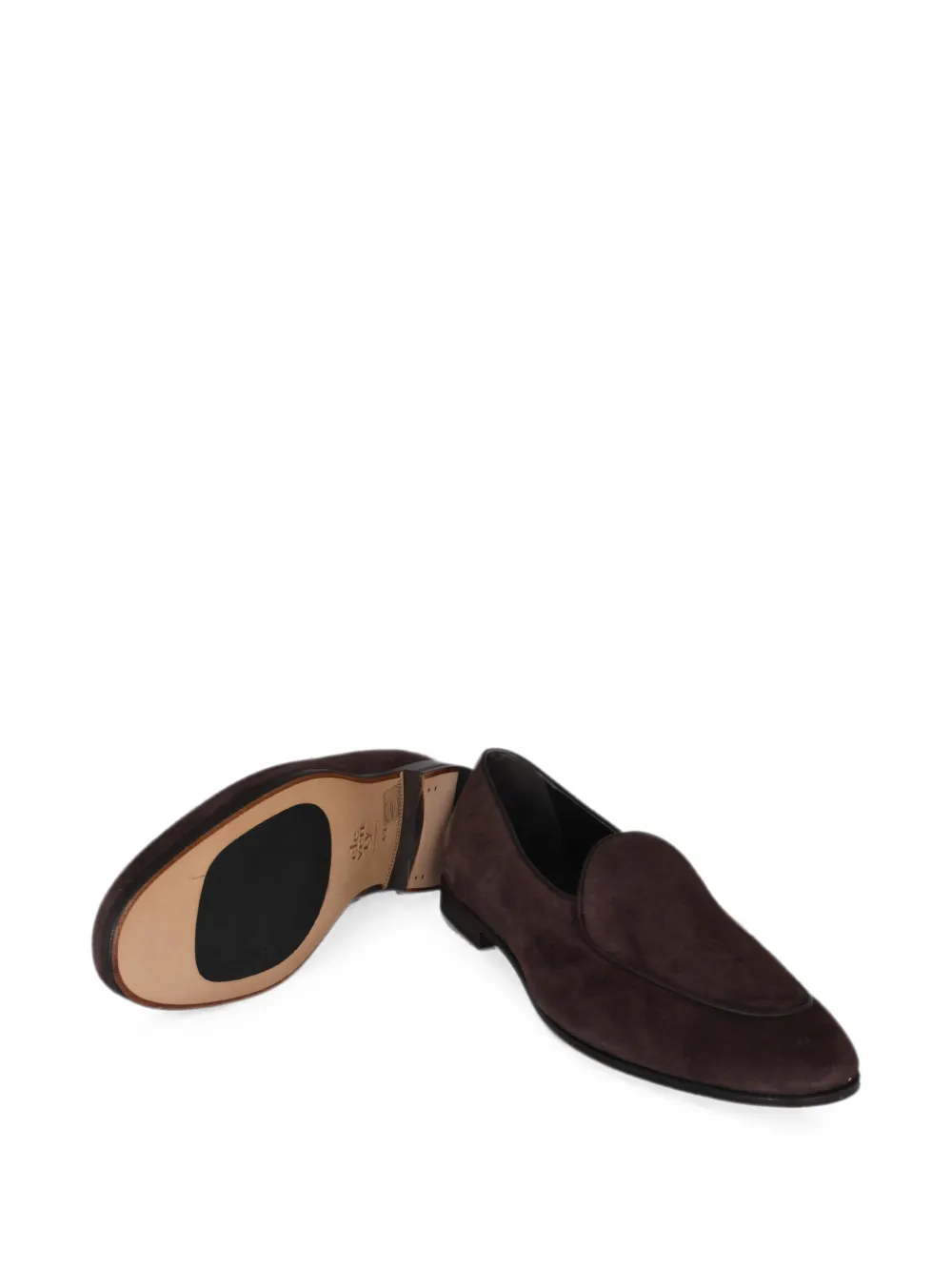 Eleventy almond-toe suede loafers Bruin