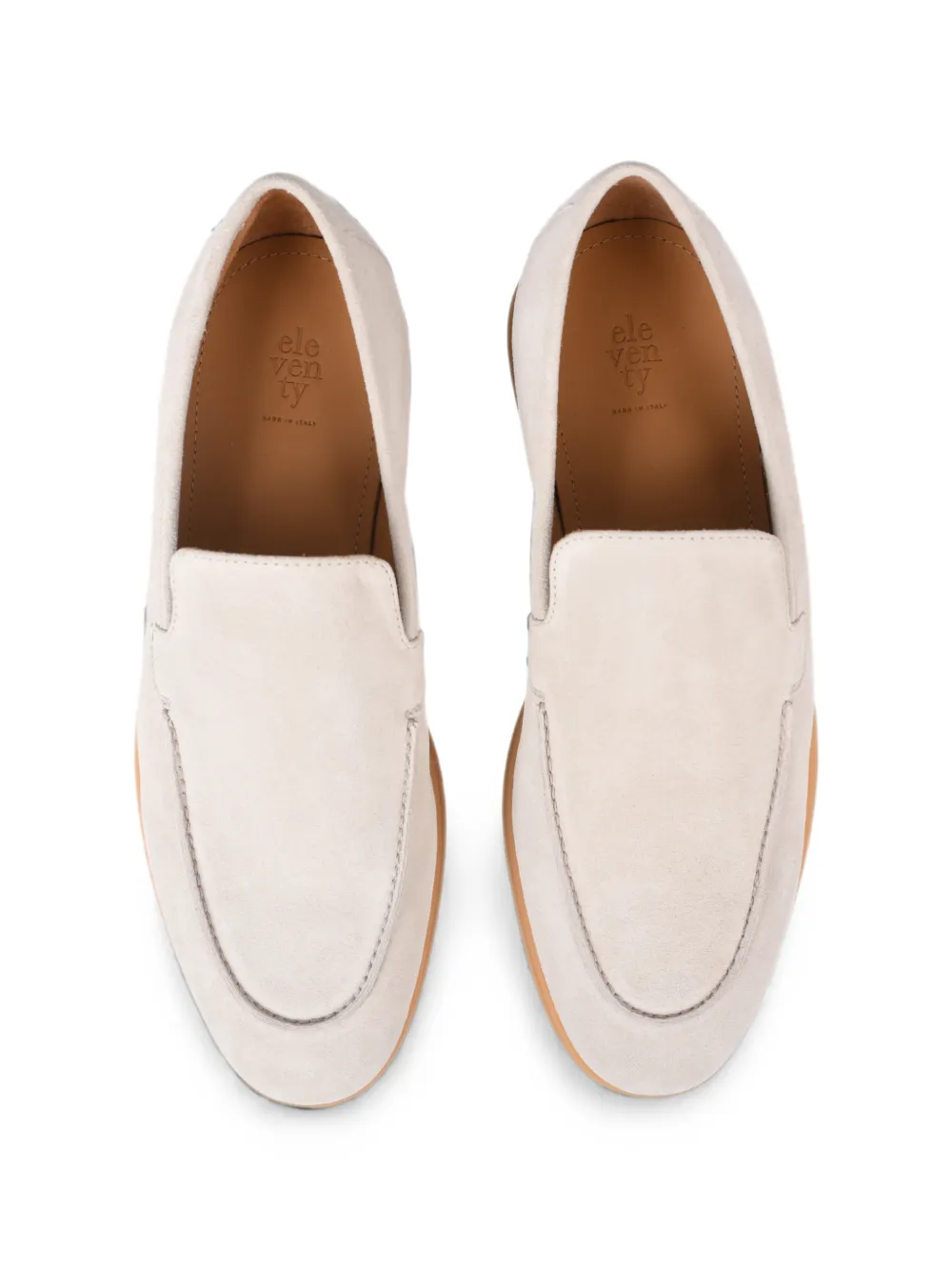 Eleventy suede slip-on loafers Beige