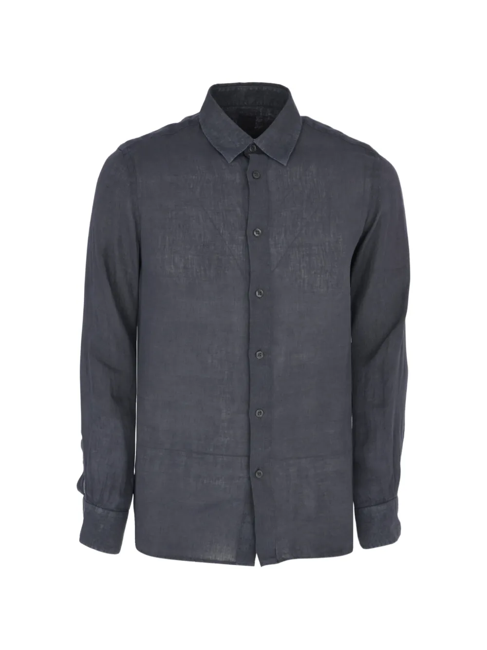 120% Lino long-sleeve contemporary fit shirt - Grigio