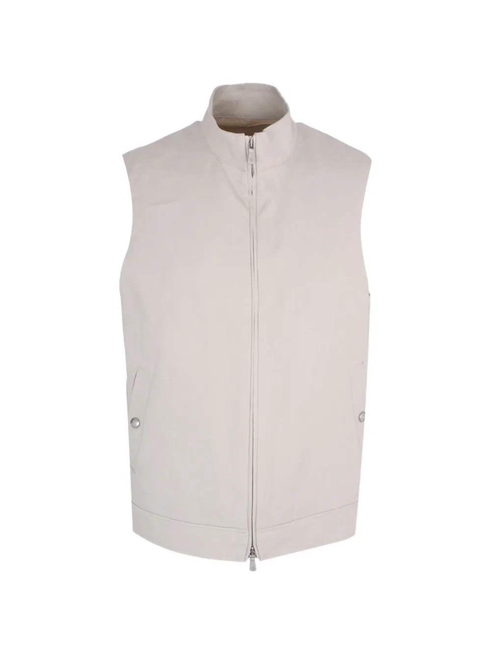 Eleventy zip-up linen gilet - Bianco