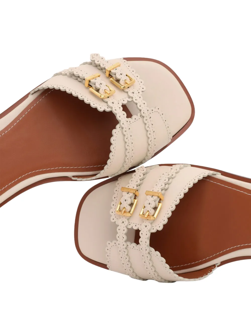 ZIMMERMANN Goldie leren sandalen met gesp Beige