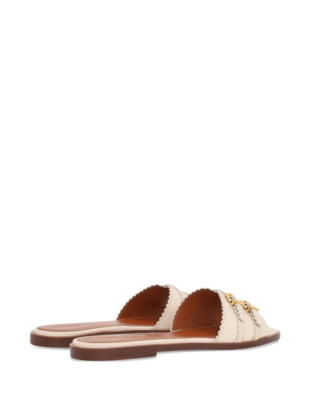 ZIMMERMANN Goldie leren sandalen met gesp Beige
