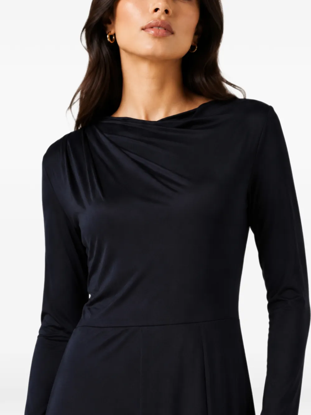 Fabiana Filippi draped long-sleeved maxi dress Blauw