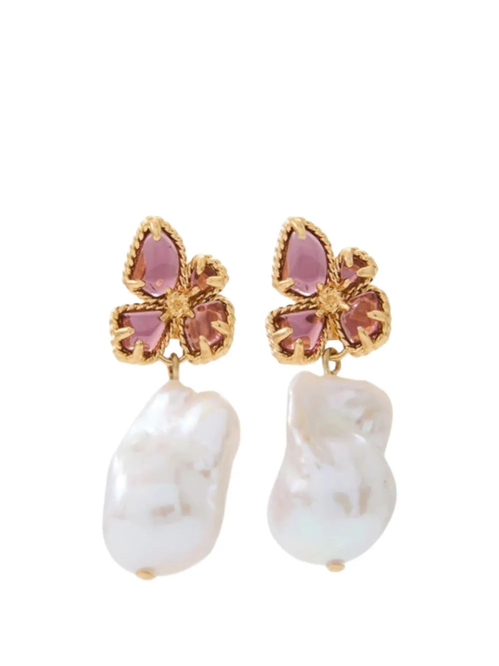 ZIMMERMANN Bloom baroque-pearl drop earrings - Oro