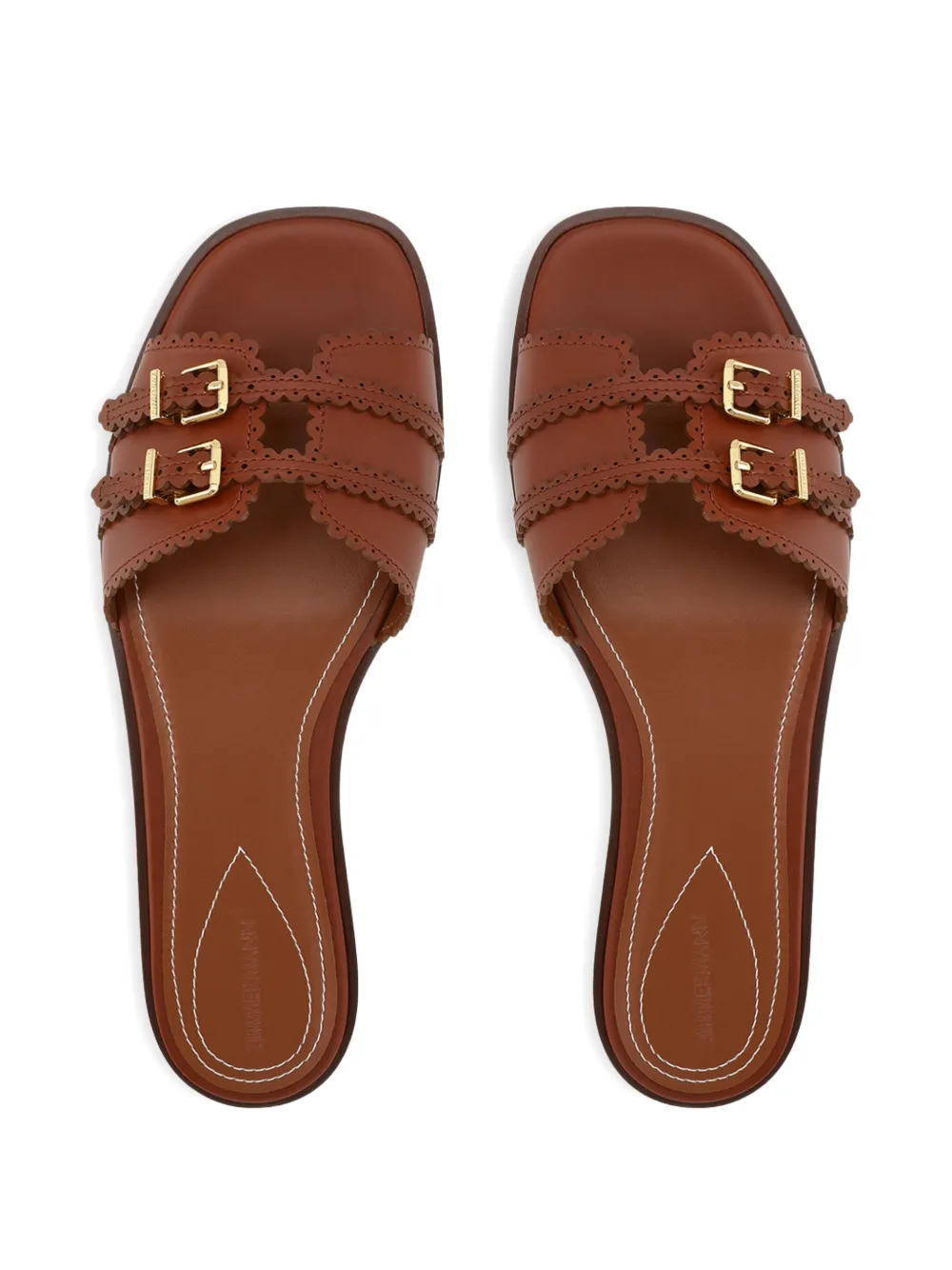 ZIMMERMANN Goldie gewelfde leren sandalen Bruin