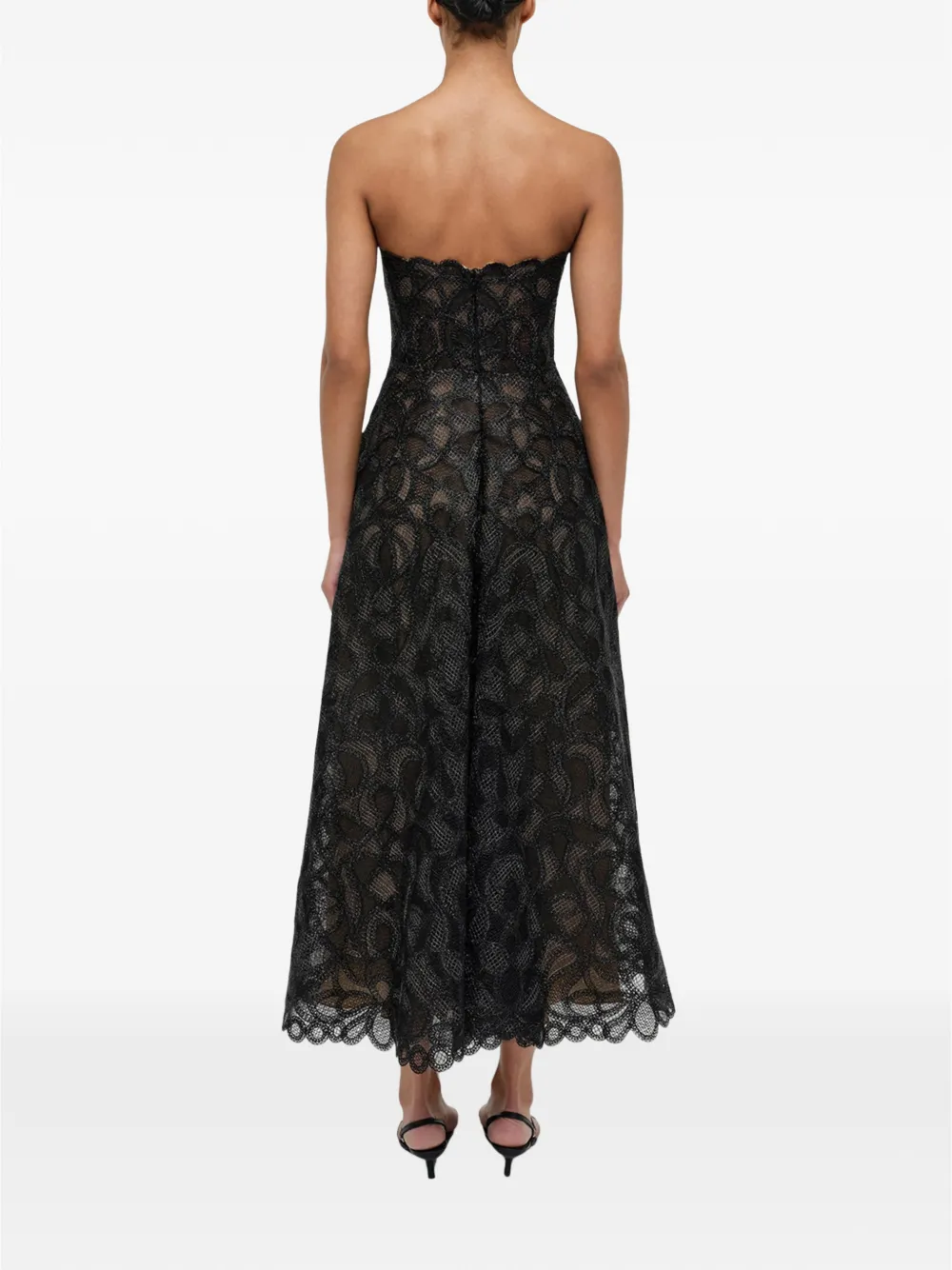 Simkhai Elvina midi-jurk met bustier Zwart