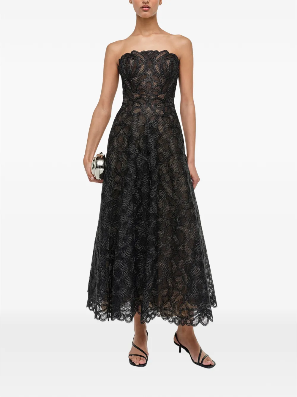 Simkhai Elvina midi-jurk met bustier Zwart