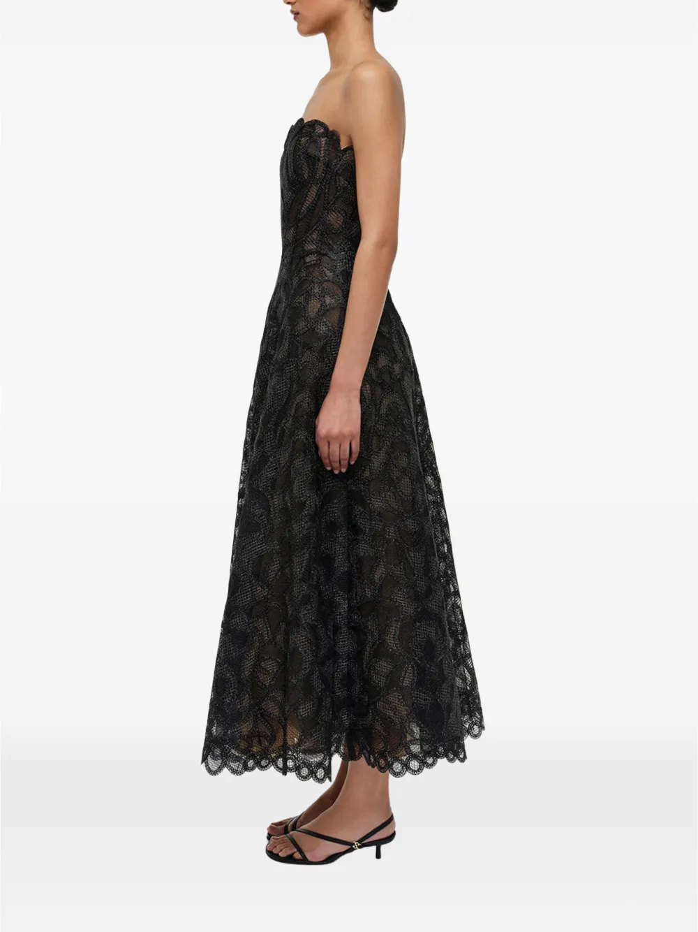 Simkhai Elvina midi-jurk met bustier Zwart