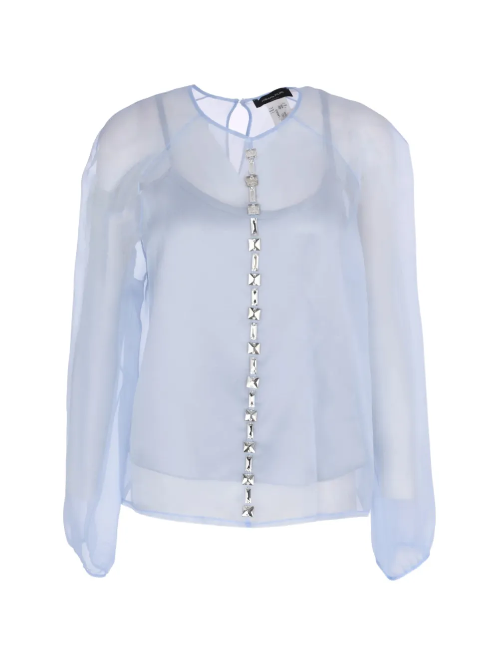 Fabiana Filippi crystal-embellished organza blouse Blauw